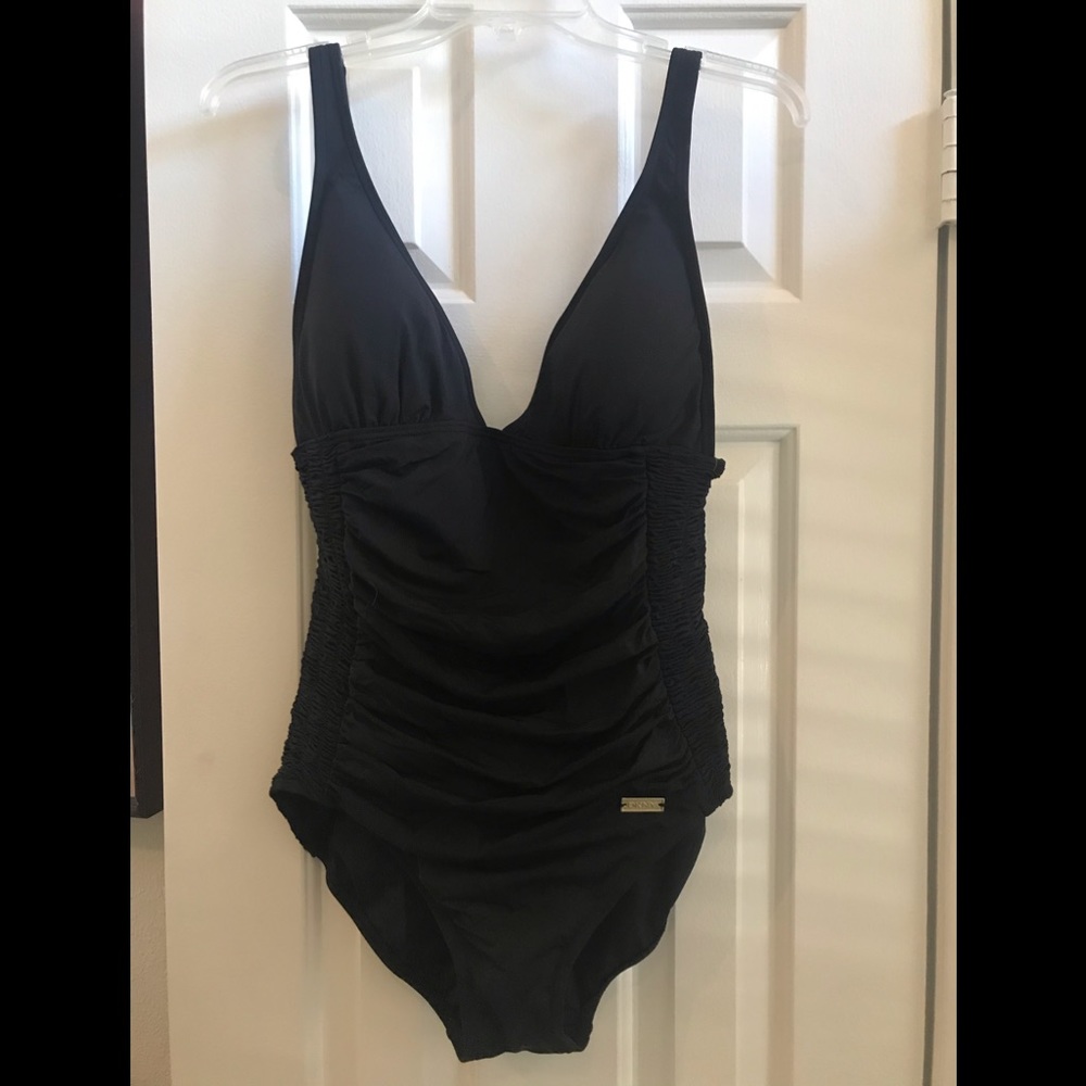 NWT BLACK DKNY SZ 14  SWIMSUIT